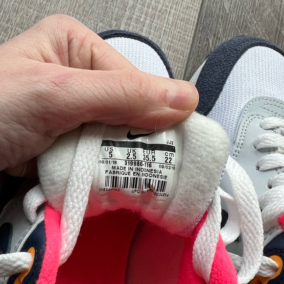 Nike Air Max 1 Pure Platinum Midnight Navy Racer Pink Size 5 - Picture 6 of 12